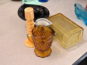 lot 546 image: Lot of (3) Home Dcor - Candlestick, Small Pitchers