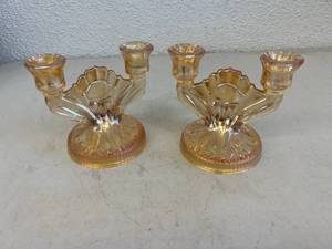 lot 29 image: Glass Candleholders