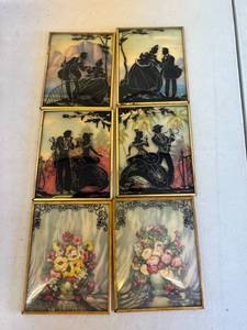 lot 51 image: Vintage Reverse Silhoette Art