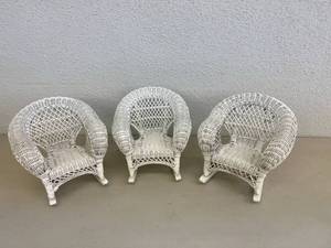 lot 122 image: Miniature Wicker Rockers