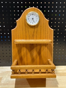 Wooden Wall Clock with Storage