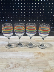 Libbey Multi Striped Wine Glasses