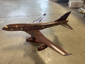 lot 58 image: Custom Made Mahogony Airplane 19 Inch Long