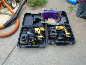 lot 117 image: Qty of 2 Black & Decker 12 volt drill kits. Batteries are dead. As shown.