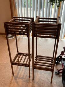 Pair of Vintage Wood Plant Stands