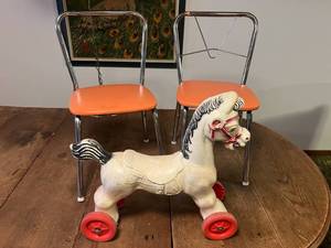 Childrens Chairs & Vintage Rolling Horse