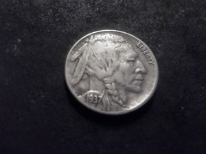 lot 2 image: 1937 D 3-Legged Buffalo Nickel
