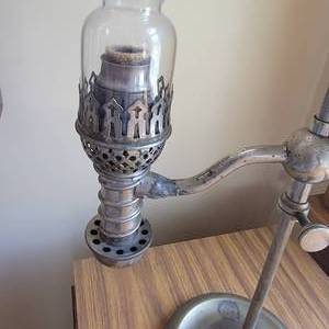 lot 22 image: Antique Oil Nickel Student Lamp