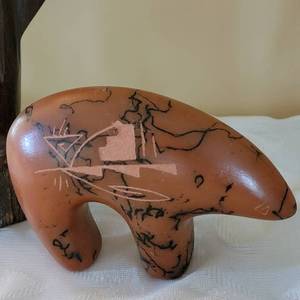 lot 140 image: Southwest Carved Ironwood Cactus and Bear