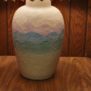 lot 27 image: 70s Mountain Range Jar Table Lamps, pair