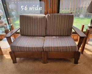 lot 14 image: Vintage Rustic Farmhouse Loveseat