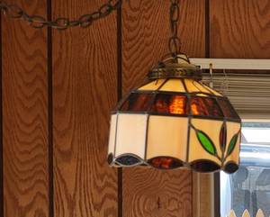 lot 29 image: Hanging Stained Glass Light Fixture, a