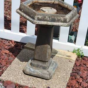 lot 78 image: Concrete Polygon Dish Bird Bath