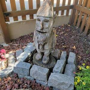 lot 75 image: Large Wooden Carved Garden Gnome