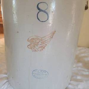 lot 65 image: Red Wing No. 8 Union Stoneware Crock