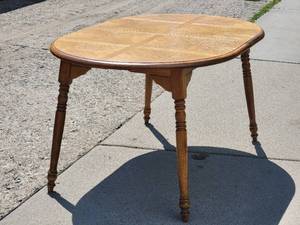 lot 18 image: Oak Parquet Dining Table