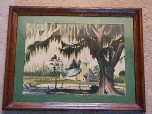 lot 172 image: Watercolor Art of Spanish Moss Draped Oak