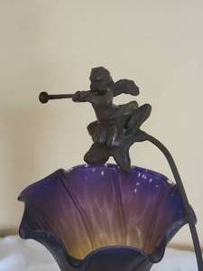 lot 19 image: Stained Glass Tulip Fairy Table Lamp, pair