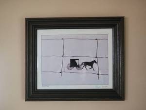 lot 181 image: Framed Photograpy Print  Amish Buggy by Richard Semott