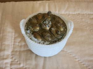 lot 96 image: Vintage Gold Chicks in Basket