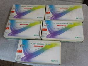 500 Size L Clear Vinyl Disposable G...