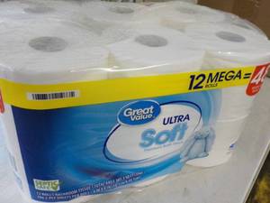 12 Mega Rolls Great Value 2 Ply Toi...