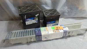 NDS 12 in. x 12 in. Drainage Catch Basin, 2 Opening Kit and 9 in. x 9 in. Plastic Square Drainage Catch  Drain Parts