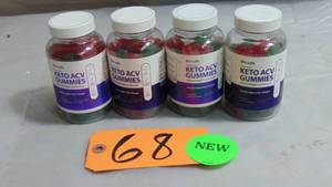 4 Pack Bio Lyfe Keto Gummies,  ACV 60 Gummies, EXP 9302024