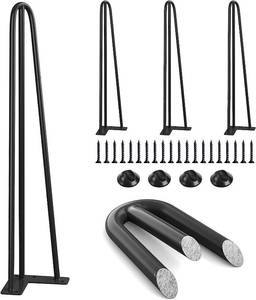 SMARTSTANDARD Hairpin Table Legs 28 Inch, 12 3 Solid Steel Rods, 900lbs Load Capacity, Mid-Century Style for Coffee Table, Side Table, Night Stand (Black, 4PCS)
