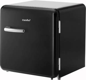 COMFEE 1.6 Cubic Feet Solo Series Retro Refrigerator Sleek Appearance HIPS Interior, Energy Saving, Adjustable Legs, Temperature Thermostat Dial, Removable Shelf, Perfect for HomeDormGarage black