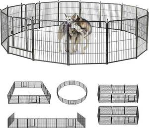 Dog Playpen,32 Inch Height in Heavy Duty, Folding Indoor Outdoor Anti-Rust 15 Panel