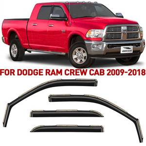 Side Window Deflectors Rain Guards for 2009-2018 Dodge Ram Crew Cab SHATTERPROOF 810012111515
