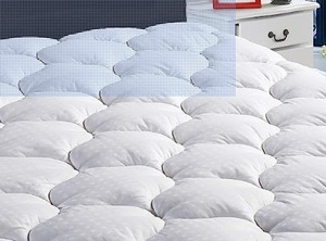 EASELAND King  Size Mattress Pad Pillow Top Mattress Cover Quilted Fitted Mattress Protector Cotton