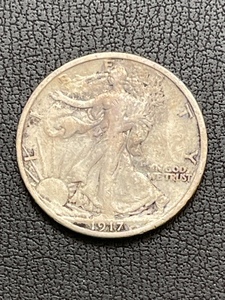 1917-S Walking Liberty Half Dollar Mintmark on Reverse