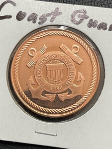 1 ounce .999 Fine Copper Round Coast Guard