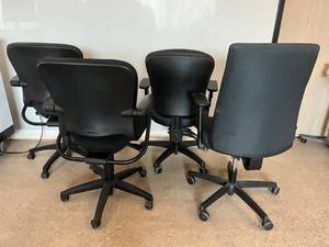 Lot of 4 Office Chairs - Two Are Hon - No Stains Though looks to be wear &amp tear