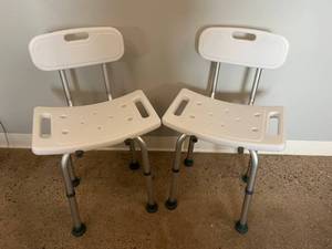 Lot of 2 Medical King Height Adjustable Shower Bathing Chair - Excellent Condition
