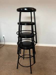 MSRP $450  Lot of 4 High Quality KI Furniture 600 Series Industrial Strength Steel Frame Stacking Stools With Upholstered Seat Pad - Frames are electrically seam-welded 19-gauge, 7 8 O.D. tubular steel - Great Condition