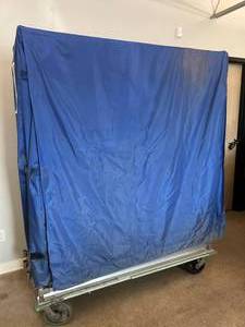 MSRP $6000 Extra Large InterMetro NSF Stainless Steel Wire&nbspDeluxe Transport &amp Exchange Storage Cart wEnclosing Cover - Solid Shelf On Bottom w4 More Adjustable Metro Super Erecta Shelves 78x60x24 - Good Condition&nbsp