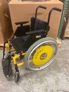 MSRP $3800 Floor Model Swedish Made Concept Lightweight Wheelchair By Etac Cross 5 Folding &amp Multi Adjust Wheelchair 16W Seat 300lb Cap. Many Options On This Fantastic Like New Wheelchair With Yellow Logo Spoke Guard&nbsp See Pdf For More Info