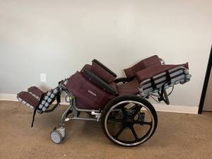 MSRP $3800 Broda 785-5 WC19 Elite Positioning Tilt and Recline Transport Wheelchair - Like New Condition