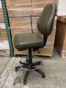 MSRP $1200 High Quality Via Seating Height Adjustable Ergonomic Multi Adjusting Office Drafting Stool Chair With Extra Large Seat &amp Foot Rest Ring - Fabulous Upholstery Too&nbsp Like New Condition WOW&nbspMfrs Lifetime Warranty