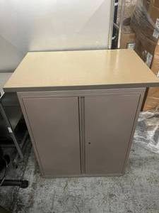 Great Laminate Top Storage Cabinet With 3 Metal Shelves &amp Bonus Comes WithESP Ricoh Next Gen PCS XG-PCS-15D Power Monitor, 120 Volt, 15 Amp Inside The Cabinet