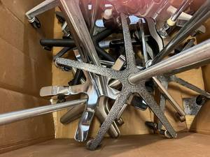 Large Lot Of Height Adjustable 4 Hook Or 2 Hook IV Pole Stands - Good Condition - See Pictures&nbsp