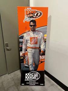 lot 2 image: NASCAR 1999 Rookie of the Year Tony Stewart Autographed Life-Size Home Depot Advertising Standing Billboard - No COA