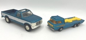 lot 54 image: 124 ERTL 1990 Ford Truck & 1974 Matchbox Lesney Super Kings K-21 Tractor Transporter