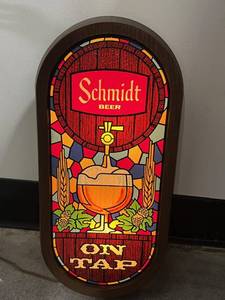 lot 71 image: Vintage Schmidt On Tap Neon Beer Sign (10 x 22) in Good Working Condition