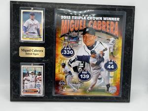 lot 99 image: Detroit Tigers Triple Crown Winner Miguel Cabrera Plaque