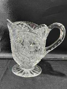 lot 100 image: Vintage Hofbauer Byrdes Cut Lead Crystal 6 Cream Pitcher