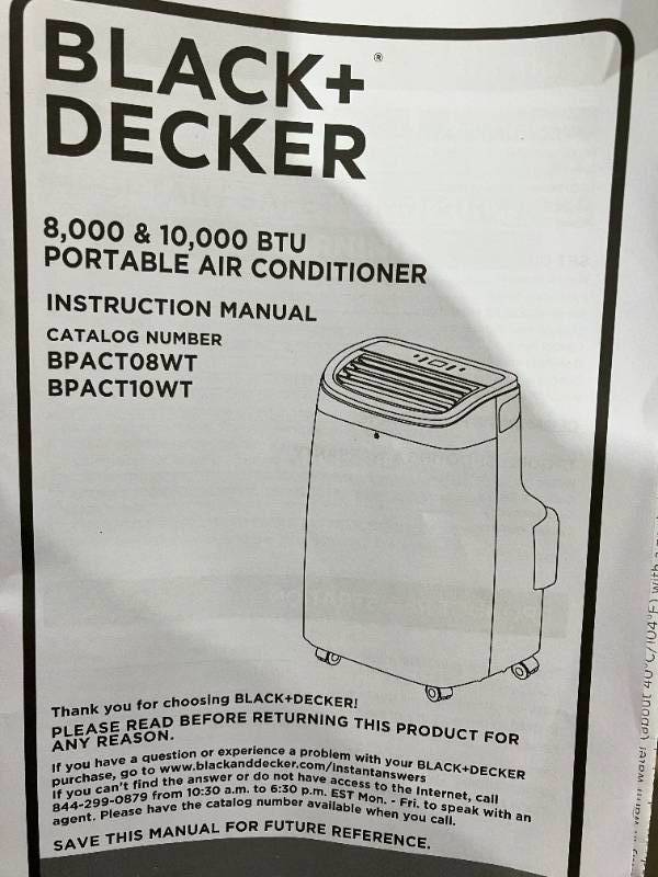 BLACK+DECKER 8,000 BTU Portable Air Conditioner with Remote